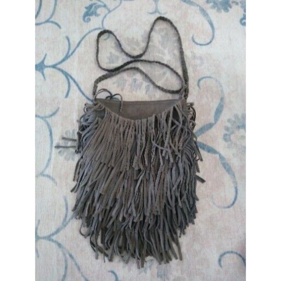 Ecote Anthropologie Suede Boho FringeLeather Rodeo Designer Braided Crossbody - Picture 1 of 6